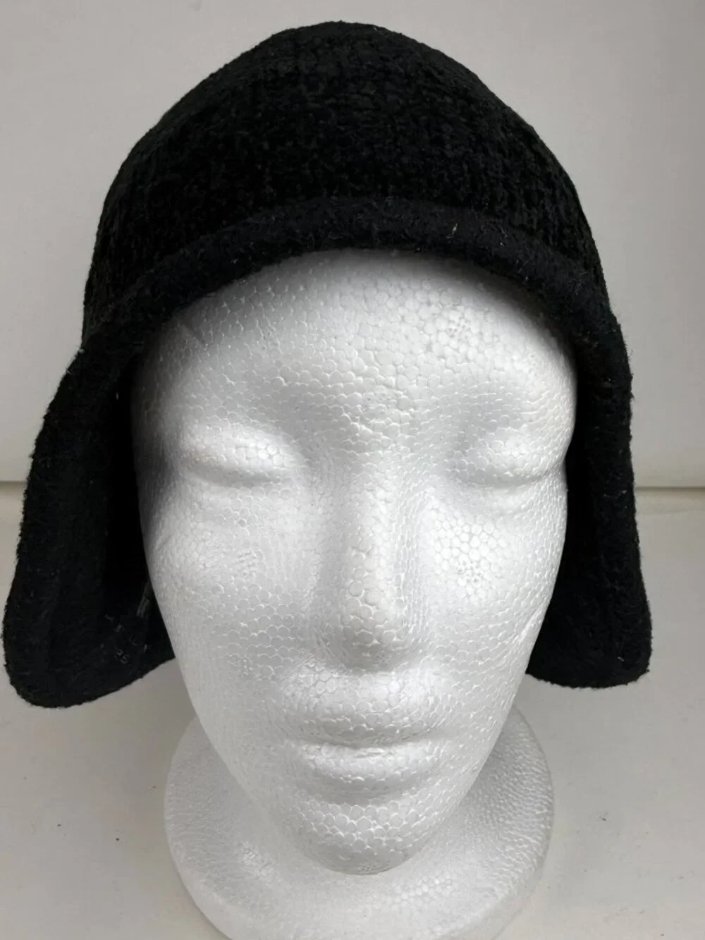 Hat Attack Black Fleece Winter Beanie Bucket Hat Ear Flap Cap Est. 1981